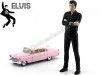 Cochesdemetal.es 1955 Cadillac Fleetwood Series 1:64 + Elvis Figure 1:18 Greenlight 29898