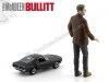 Cochesdemetal.es 1968 Ford Mustang GT Bullitt 1:64 + Steve McQeen Figure 1:18 Greenlight 29931