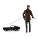 Cochesdemetal.es 1968 Ford Mustang GT Bullitt 1:64 + Steve McQeen Figure 1:18 Greenlight 29931