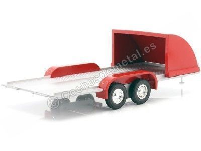 CarsDemetal.es Red Trailer de dois eixos para o carro americano às 1:18 Auto World AMM1167 2