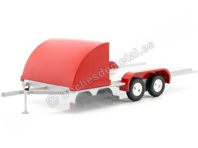 CarsDemetal.es Red Trailer de dois eixos para o carro americano às 1:18 Auto World AMM1167