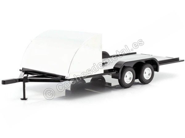 CarsDemetal.es Chrome Trailer de dois eixos para o carro americano às 1:18 Auto World AMM1166
