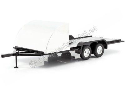 CarsDemetal.es Chrome Trailer de dois eixos para o carro americano às 1:18 Auto World AMM1166