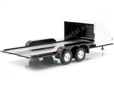 CarsDemetal.es Chrome Trailer de dois eixos para o carro americano às 1:18 Auto World AMM1166 2