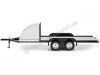 CarsDemetal.es Chrome Trailer de dois eixos para o carro americano às 1:18 Auto World AMM1166
