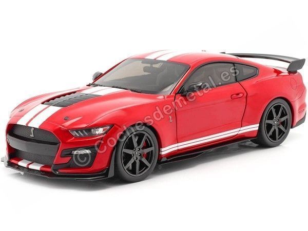Cochesdemetal.es 2020 Ford Mustang Shelby GT500 Fast Track Rojo/Blanco 1:18 Solido S1805903