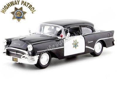 Carsdemetal.es 1955 Patrulha da polícia de Buick Centuri preto/branco 1:26 Maisto 31295