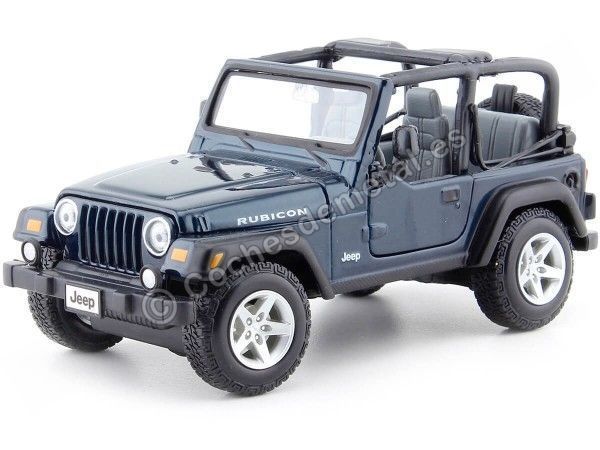 Cochesdemetal.es 2003 Jeep Wrangler Rubicon Azul 1:27 Maisto 31245