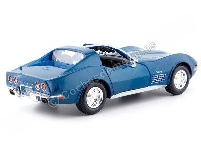 Cochesdemetal.es 1970 Chevrolet Corvette C3 T-top Metallic Blue 1:24 Plus 31202 2