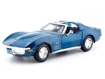 Cochesdemetal.es 1970 Chevrolet Corvette C3 T-Top Azul Metalizado 1:24 Maisto 31202