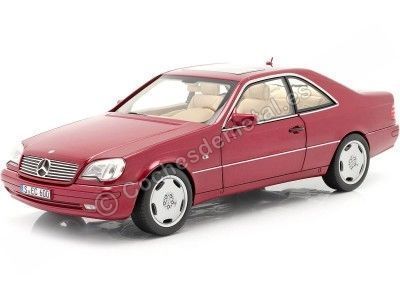1998 Mercedes-Benz CL 600 Coupe (C140) Almadine Red Metallic 1:18 Dealer Edition B66040651 Cochesdemetal.es