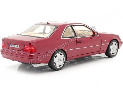 Cochesdemetal.ES 1998 Mercedes-Benz CL 600 Coupé (C140) Almadine Red Metallic 1:18 CONCESSIONNAIRE ÉDITION B66040651 2