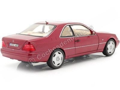 Cochesdemetal.es 1998 Mercedes-Benz CL 600 Coupe (C140) Almadine Red Metallic 1:18 Dealer Edition B66040651 2