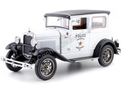 1931 Ford Model A Tudor Police Car Blanco/Negro 1:18 Sun Star 6108 Cochesdemetal.es
