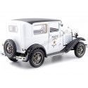 Cochesdemetal.es 1931 Ford Model A Tudor Police Car Blanco / Negro 1:18 Sun Star 6108