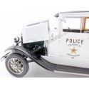 Cochesdemetal.es 1931 Ford Model A Tudor Police Car Blanco / Negro 1:18 Sun Star 6108