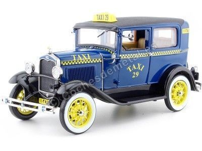 1931 Ford Model A Tudor TAXI Car Azul/Amarillo 1:18 Sun Star 6107 Cochesdemetal.es