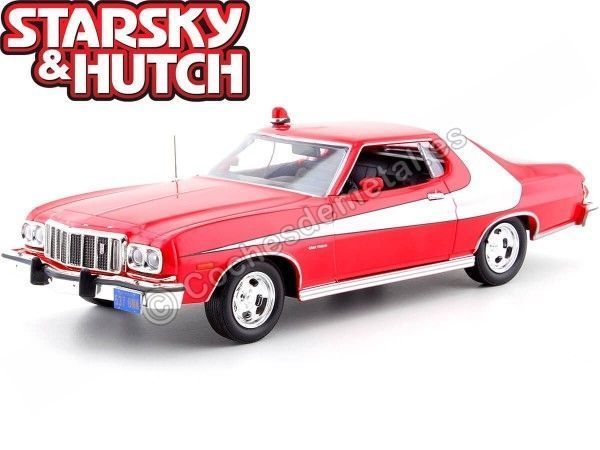 Cochesdemetal.es 1974 Ford Gran Torino "Starsky & Hutch" Rojo/Blanco 1:24 Greenlight 84042