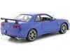Carsdemetal.es 1999 Nissan Skyline GT-R (R34) Azul 1:24 bem 24108