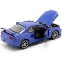 Carsdemetal.es 1999 Nissan Skyline GT-R (R34) Azul 1:24 bem 24108