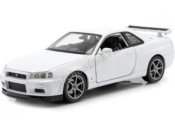 Cochesdemetal.es 1999 Nissan Skyline GT-R (R34) Blanco 1:24 Welly 24108