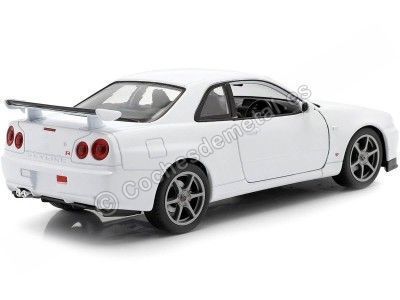 1999 Nissan Skyline GT-R (R34) Blanco 1:24 Welly 24108 Cochesdemetal.es 2