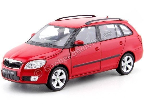 Cochesdemetal.es 2009 Skoda Fabia Combi II Rojo 1:24 Welly 22519