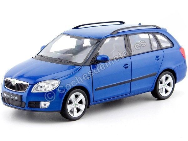 Cochesdemetal.es 2009 Skoda Fabia Combi II Azul Metalizado 1:24 Welly 22519