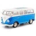 Cochesdemetal.es 1963 Volkswagen VW T1 Bus Azul/Beige 1:24 Welly 22095