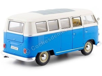 1963 Volkswagen VW T1 Bus Azul/Beige 1:24 Welly 22095 Cochesdemetal.es 2