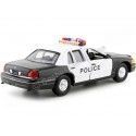 Cochesdemetal.es 1999 Ford Crown Victoria Police Car Black/White 1:24 Welly 22082