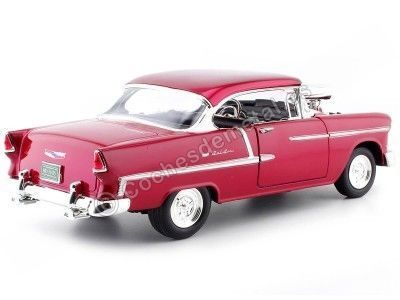 Cochesdemetal.es 1955 Chevrolet Bel Air Hard Top Custom Burdeos Bicapa 1:18 Motor Max 79002 2