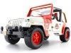 Cochesdemetal.es 1992 Jeep Wrangler "Jurassic World" blanc / rouge 1:24 Jada Toys 97806 253253005