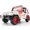 Cochesdemetal.es 1992 Jeep Wrangler "Jurassic World" blanc / rouge 1:24 Jada Toys 97806 253253005