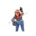 Cochesdemetal.es Figura de Resina "Mujer Mecánico Retro II" 1:18 American Diorama 38245