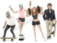 Figura de Resina "Skateboarders, Set de 4" 1:18 American Diorama 38240 38241 38242 38243