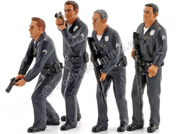Figure de résine "Officiel de police, ensemble de 4" 1:18 Américain