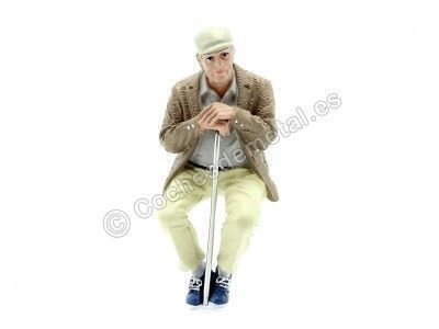 Cochesdemetal.es Figura de Resina "Anciano Sentado" 1:18 American Diorama 38234