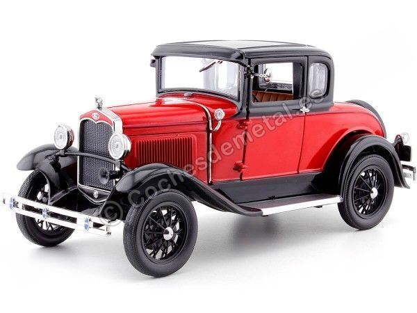 Cochesdemetal.es 1931 Ford Model A Coupe Aurora Red 1:18 Sun Star 6137
