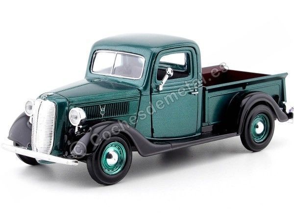Cochesdemetal.es 1937 Ford Pickup Verde Metalizado 1:24 Motor Max 73233