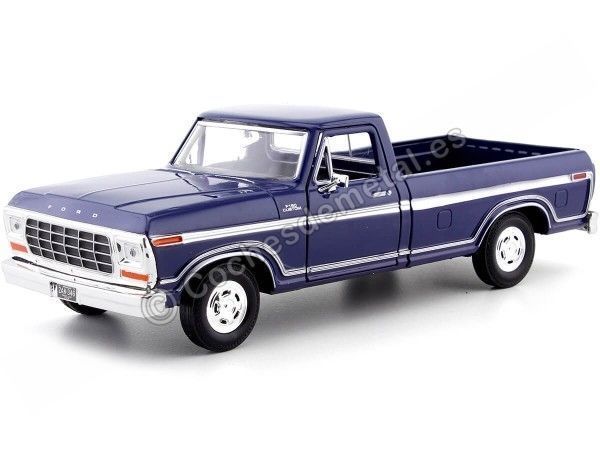 Cochesdemetal.es 1979 Ford F150 Pickup Custom Dark Blue 1:24 Motor Max 79346