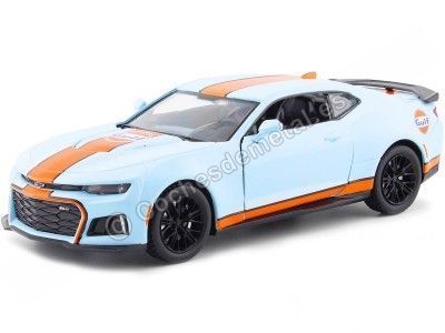 Cochesdemetal.es 2017 Chevrolet Camaro ZL1 "Gulf Edition" Blue / Orange 1:24 Motor Max 79656