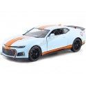 Cochesdemetal.es 2017 Chevrolet Camaro ZL1 "Gulf Edition" Blue / Orange 1:24 Motor Max 79656