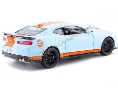 Cochesdemetal.es 2017 Chevrolet Camaro ZL1 "Gulf Edition" Blue / Orange 1:24 Motor Max 79656 2