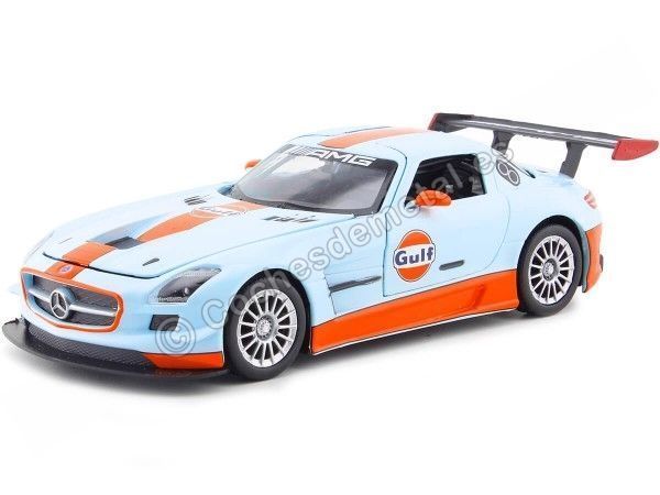 Cochesdemetal.es 2014 Mercedes-Benz SLS AMG GT3 "Gulf Edition" Blue/Orange 1:24 Motor Max 79646