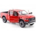 Cochesdemetal.es 2019 Dodge Ram 1500 Crew Cab Rebel Red 1:24 Motor Max 79358