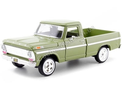 Cochesdemetal.es 1969 Ford F100 Pickup Verde 1:24 Motor Max 79315