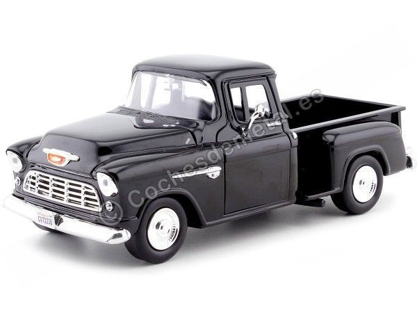 Cochesdemetal.es 1955 Chevrolet 5100 Étape Negro 1:24 Motor Max 73236