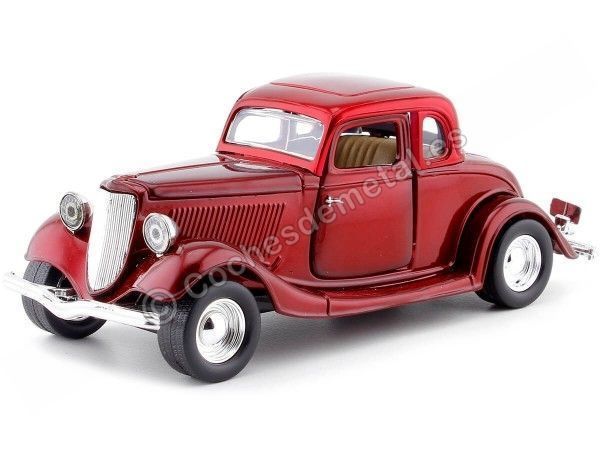Cochesdemetal.es 1934 Ford Coupe Hardtop Rojo 1:24 Motor Max 73217
