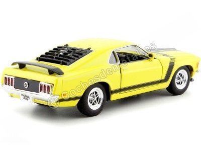 Cochesdemetal.es 1970 Ford Mustang BOSS 302 Fastback Amarillo/Negro 1:24 Welly 22088 2